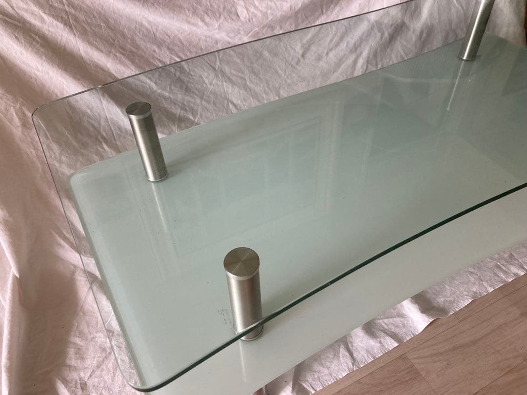 ガラスローテーブル センターテーブル W110×D52.5×H40cm