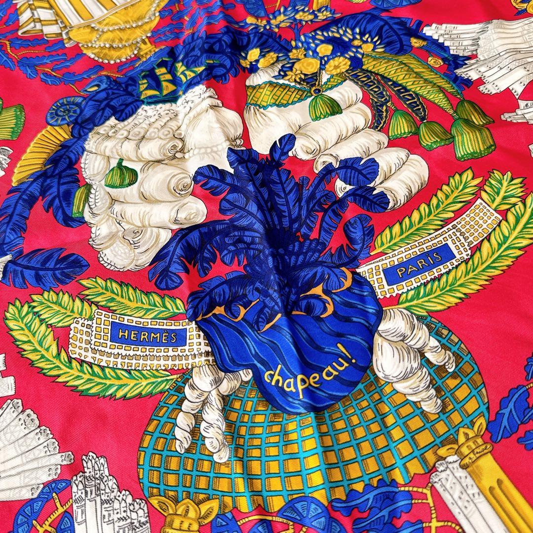 HERMES エルメス カレ90 シルク スカーフ CHAPEAU 脱帽