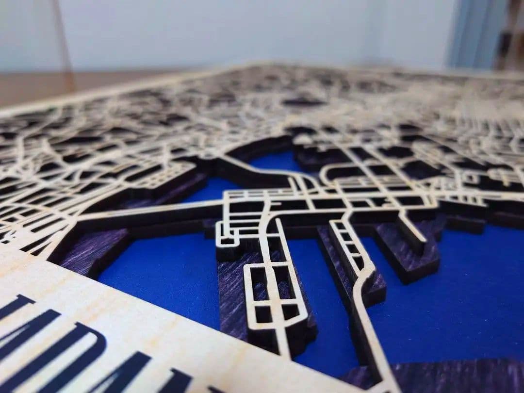 3D Wood City Map TOKYO 東京 木製地図