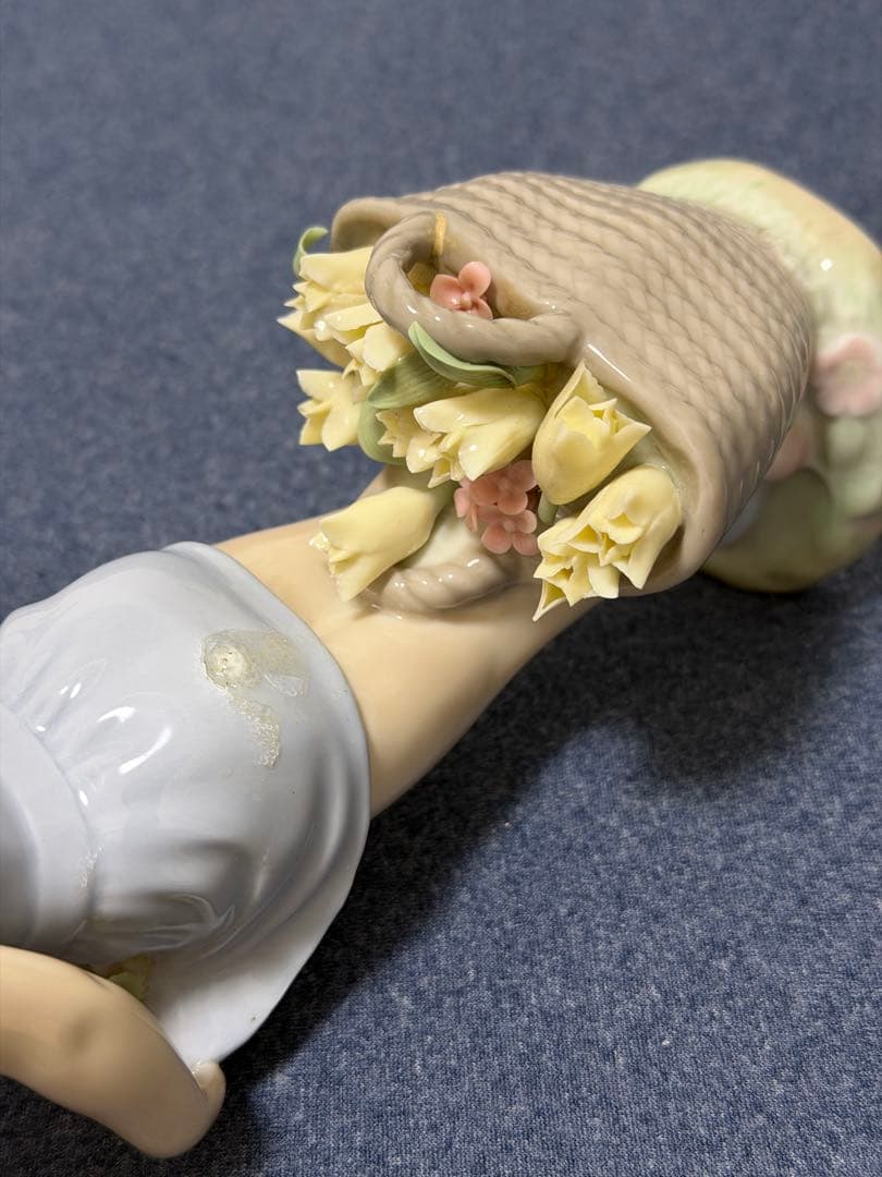 廃盤希少 スカートに花いっぱい LLADRO リヤドロ 少女 アンダーウェア陶器