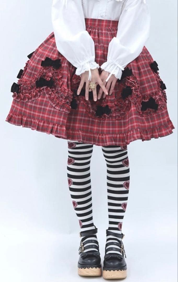 axes femme Chalmiereタータンチェックスカート（ワイン）