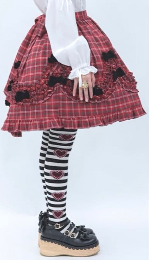 axes femme Chalmiereタータンチェックスカート（ワイン）