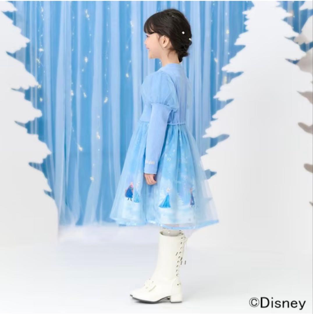 メゾピアノ【アナと雪の女王】エルサ/ドッキングワンピース 110cm ブルー