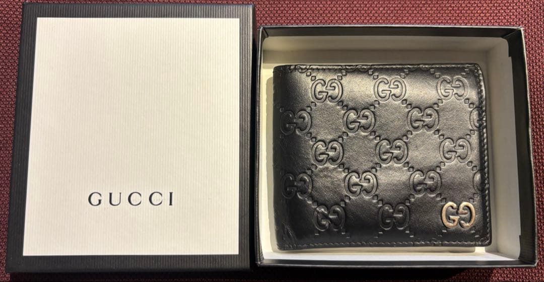 マルカワ☆グッチ GUCCI 二つ折り財布 メンズ シマ DORIAN