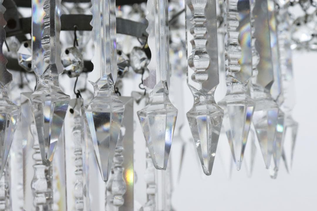 ヴィンテージ クリスタルガラス 5灯 シーリング シャンデリア ライト 照明