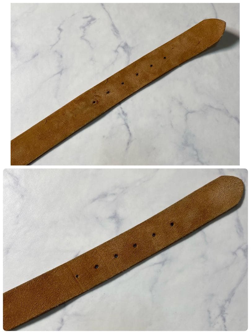 【美品】ウエアハウス　ベルト　スエード　八角バックル　レザー　革　ブラウン
