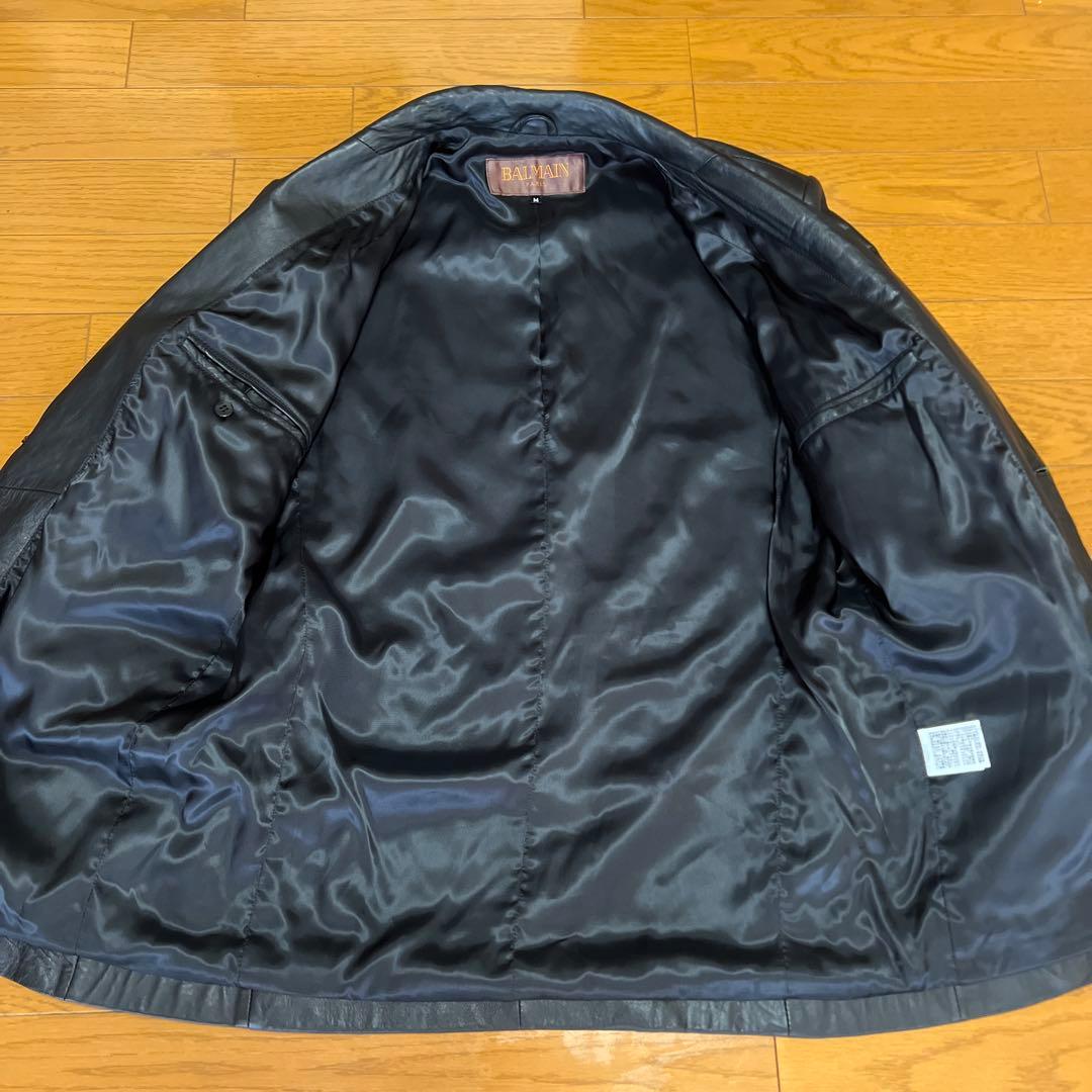 BALMAIN バルマン レザー テーラード ジャケット 北川 2B 羊革