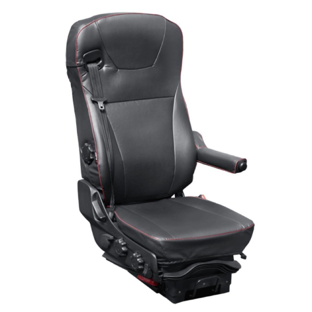 新品,三菱純正,スーパーグレート17用,シートカバー, 革調,左右セット,黒赤