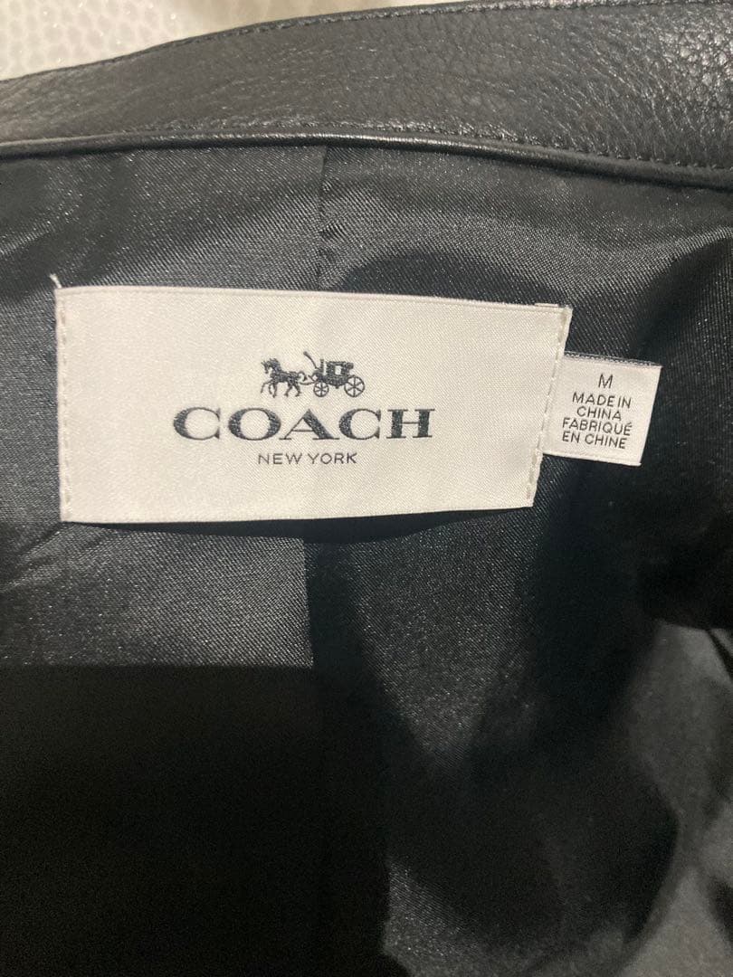 COACH ブラック シングルライダースジャケット M
