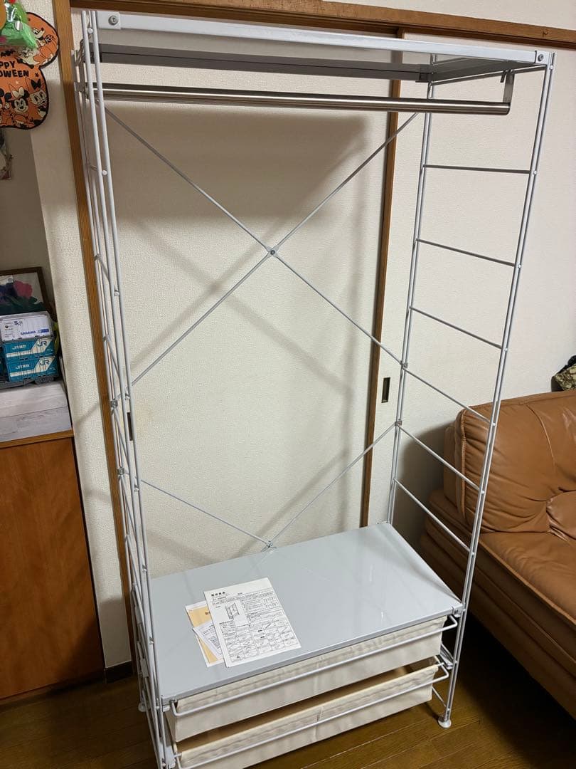 【23区配送】無印良品 スチールユニットシェルフ ワードローブ グレー