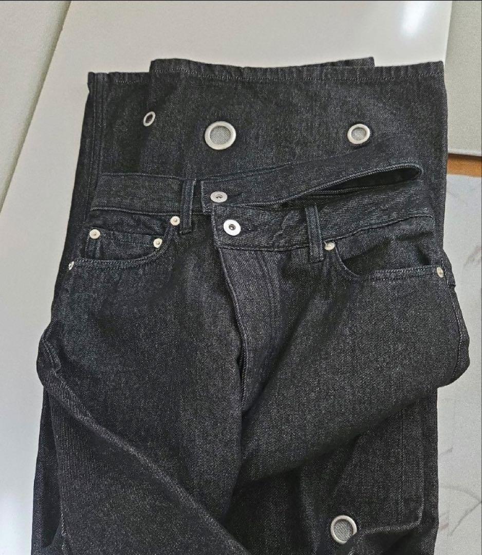 MAISON SPECIAL アイレットデニムパンツ 【ブラック、38サイズ】