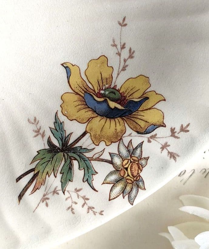 希少　美品　サルグミンヌ　多彩色　お花のラヴィエ　フランスアンティーク