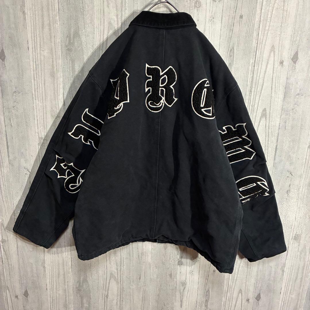 【最高デザイン】シュプリーム　バックロゴ　キャンバスワークジャケット　XL