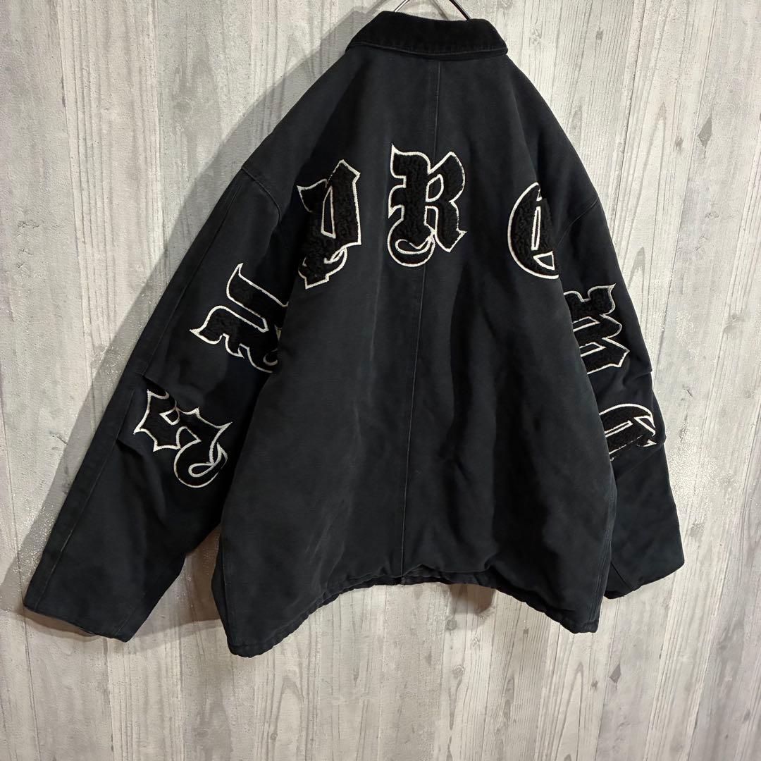 【最高デザイン】シュプリーム　バックロゴ　キャンバスワークジャケット　XL