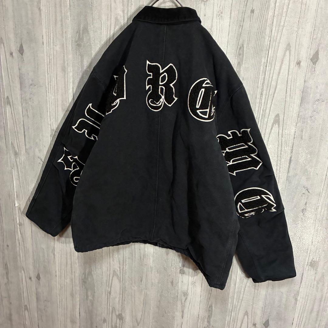 【最高デザイン】シュプリーム　バックロゴ　キャンバスワークジャケット　XL
