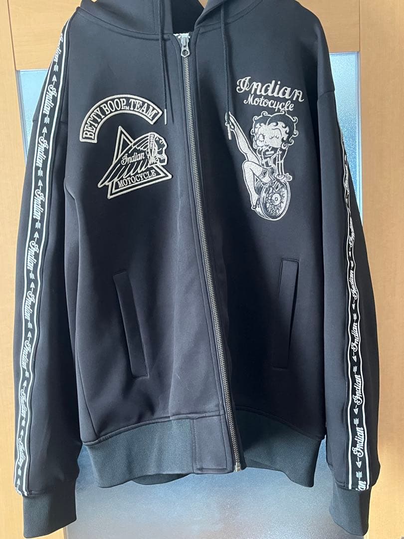 値下げ！Betty BoopIndian Motorcycle パーカー　XXL