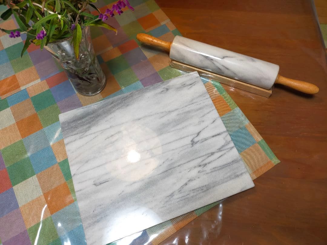 台湾製　天然大理石製高級のし台 1.5cm厚　天然大理石のし棒