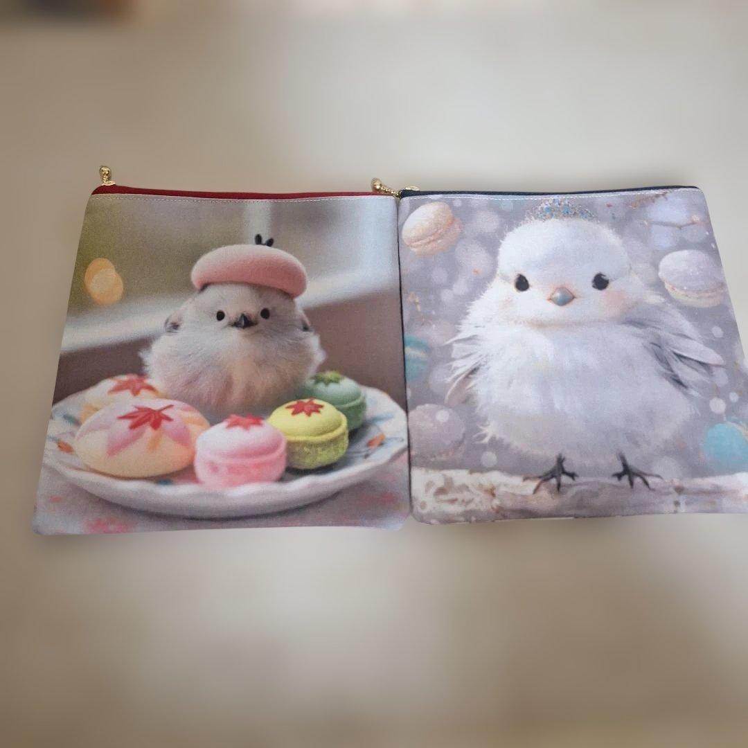 うさぎパネル生地　ハンドメイド　布バスケット　フラットポーチ