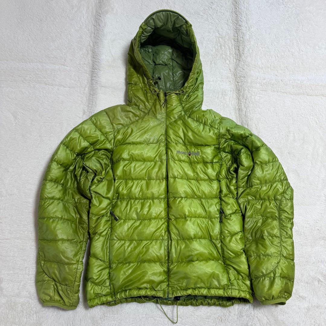 モンベル800FP U.L.ダウンガイドパーカSグリーンドローコードy2k短丈