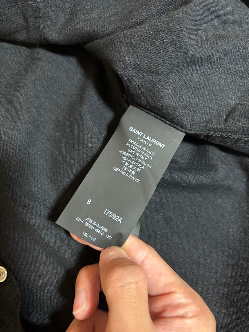 サンローラン　20SS コーティング　ウエスタンシャツ