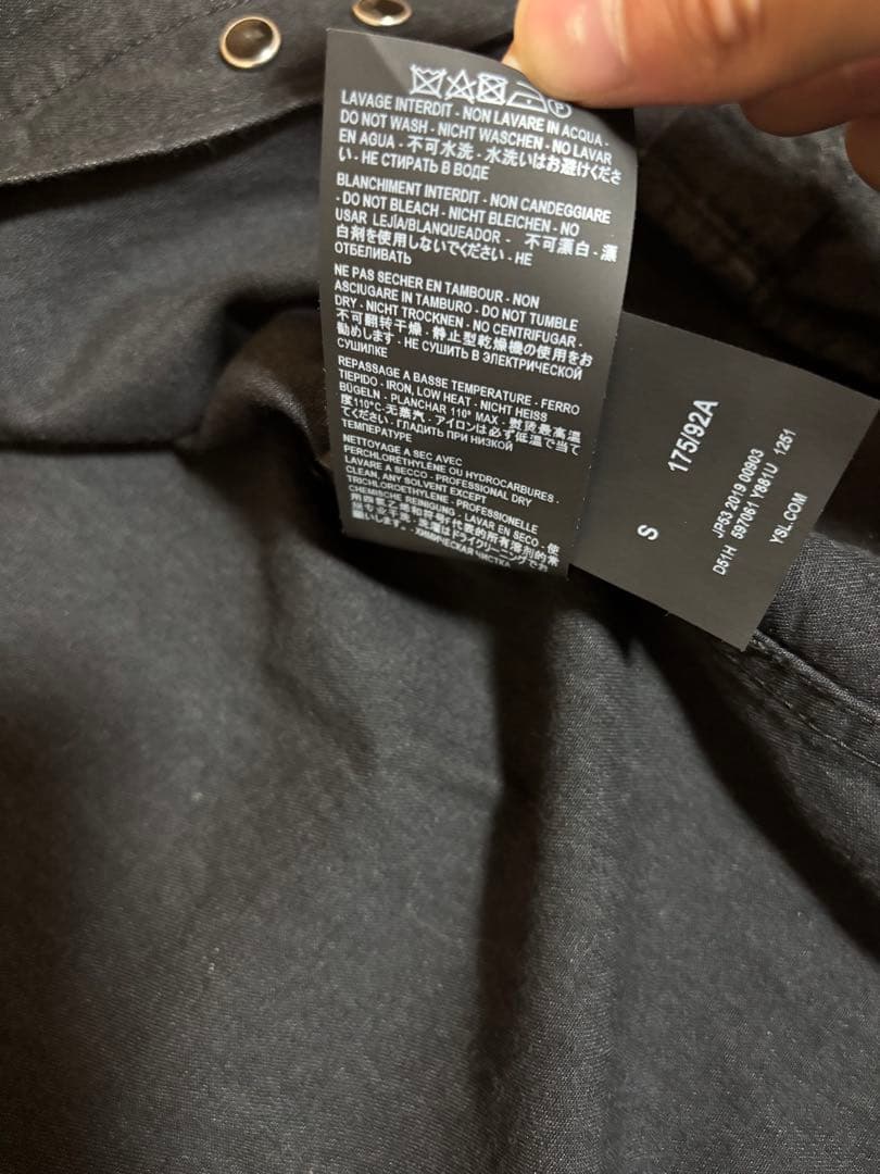 サンローラン　20SS コーティング　ウエスタンシャツ