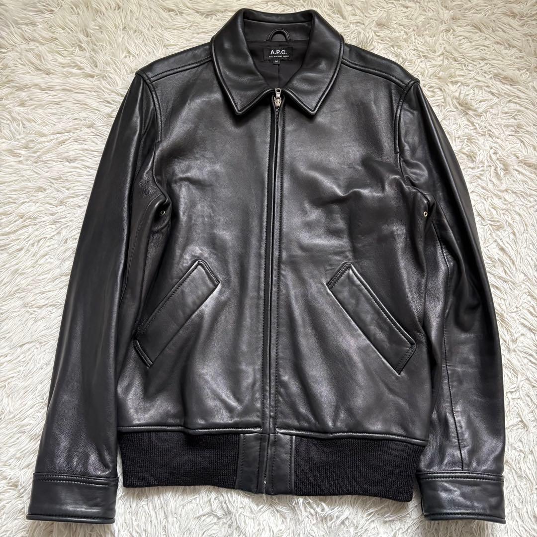 極美品　A.P.C. MOTO ブルゾン　サイズM レザージャケット ブラック