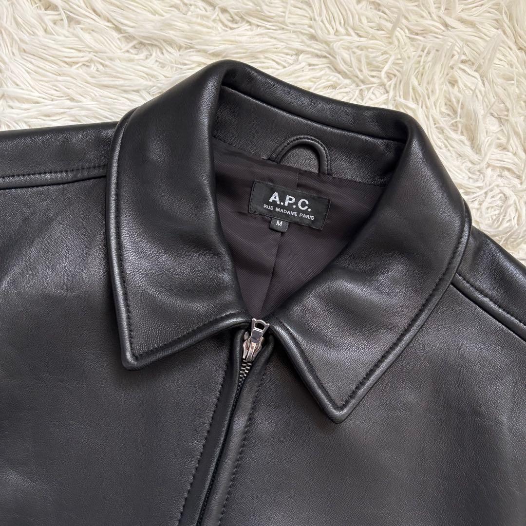 極美品　A.P.C. MOTO ブルゾン　サイズM レザージャケット ブラック
