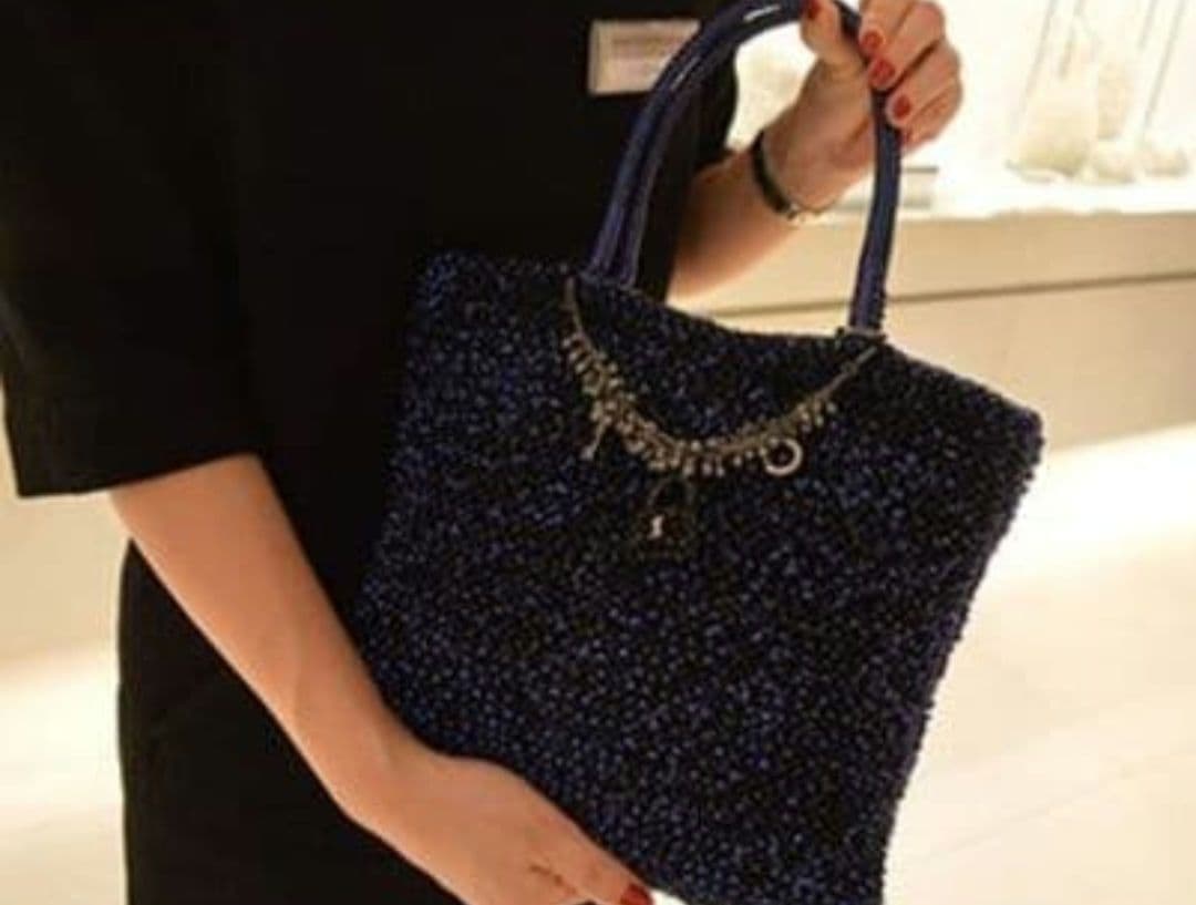 アンテプリマ ランポ ブルー スクエア型 ワイヤーバッグ