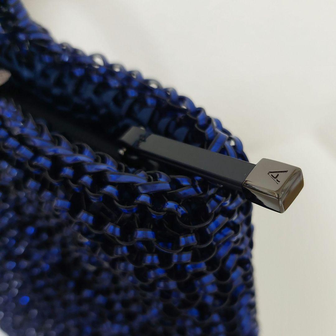 アンテプリマ ランポ ブルー スクエア型 ワイヤーバッグ