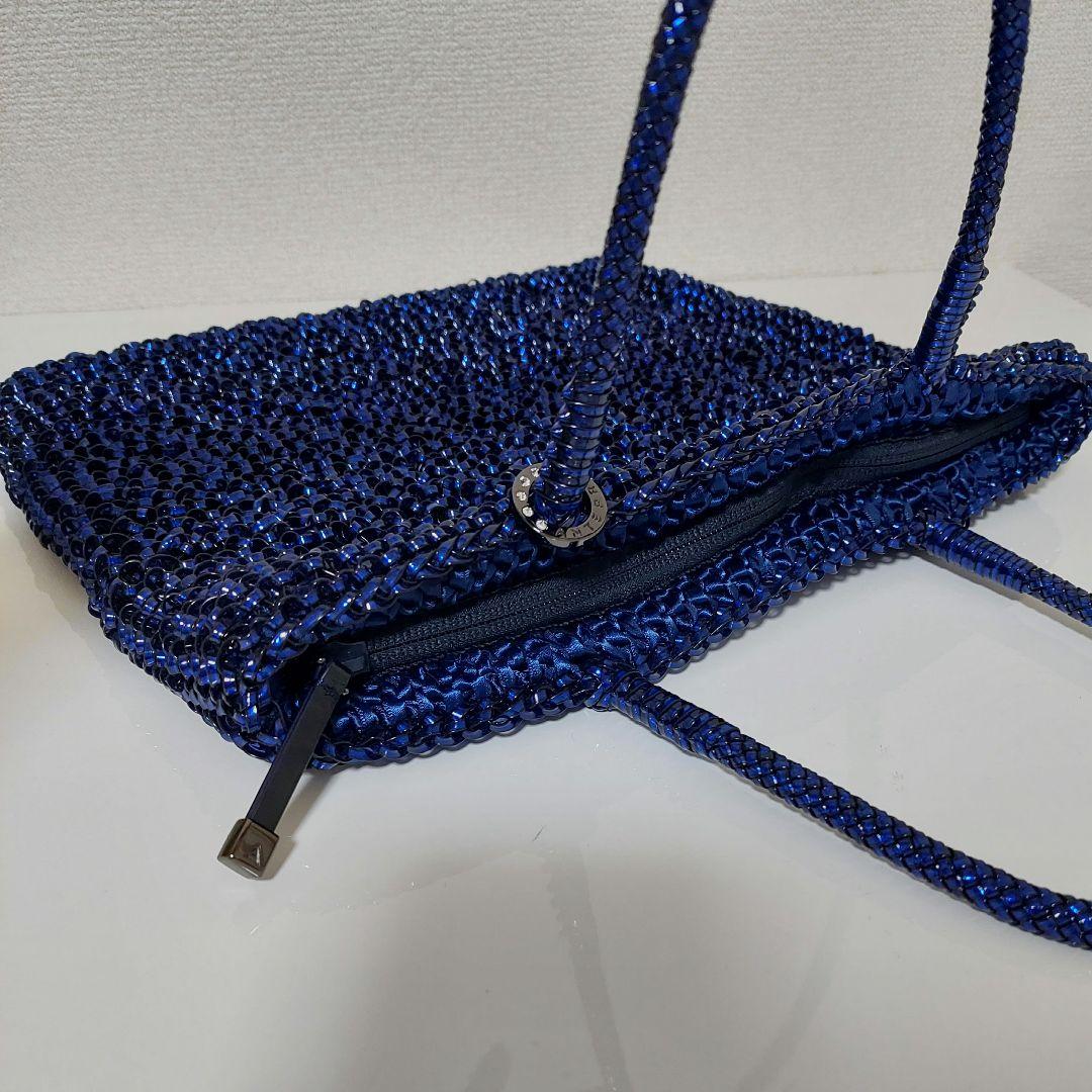 アンテプリマ ランポ ブルー スクエア型 ワイヤーバッグ