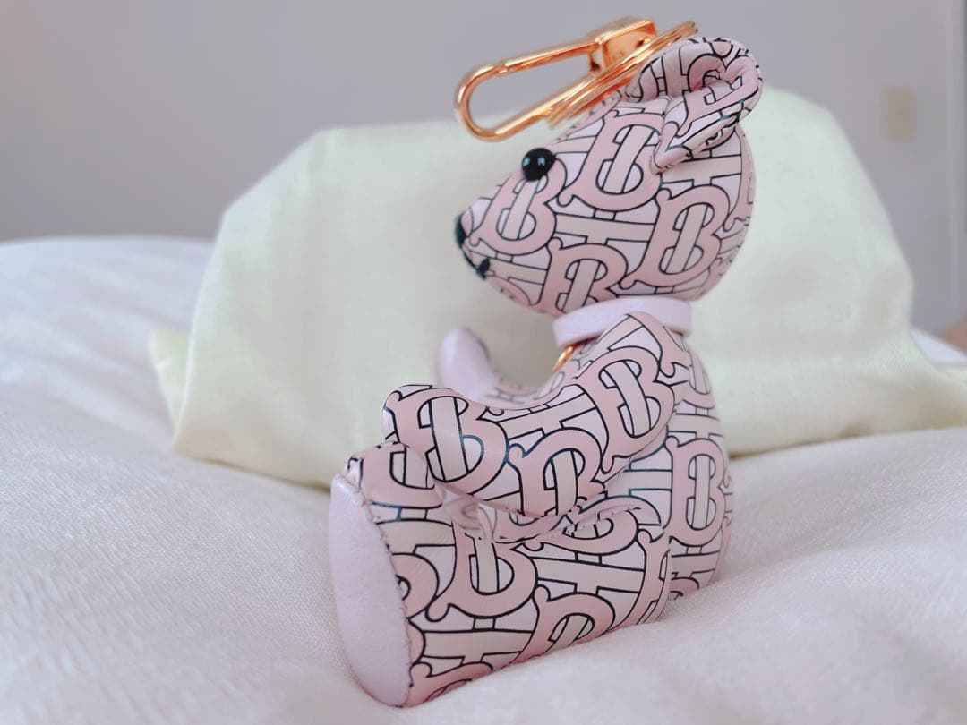 美品✨BURBERRY トーマスベア キーホルダー　モノグラムピンク