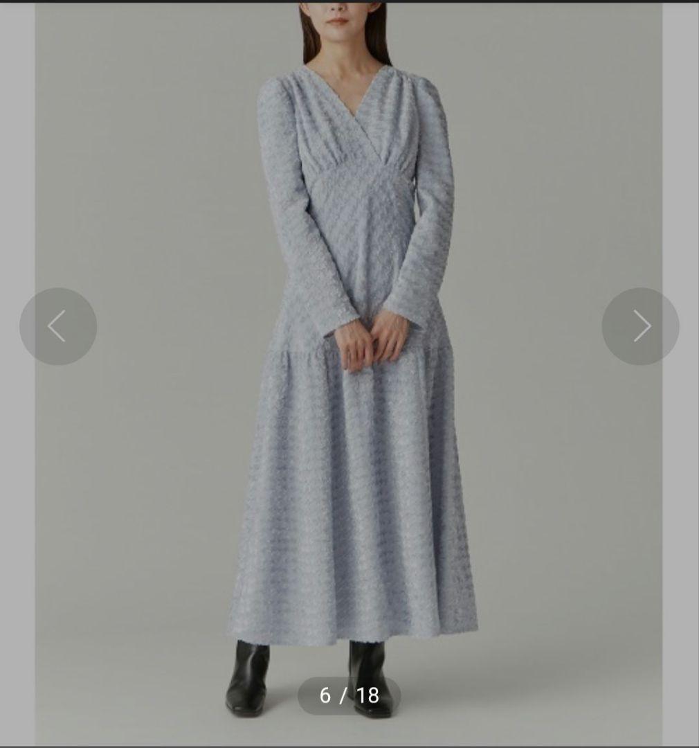 【新品未使用】カットジャガーカシュクールワンピース