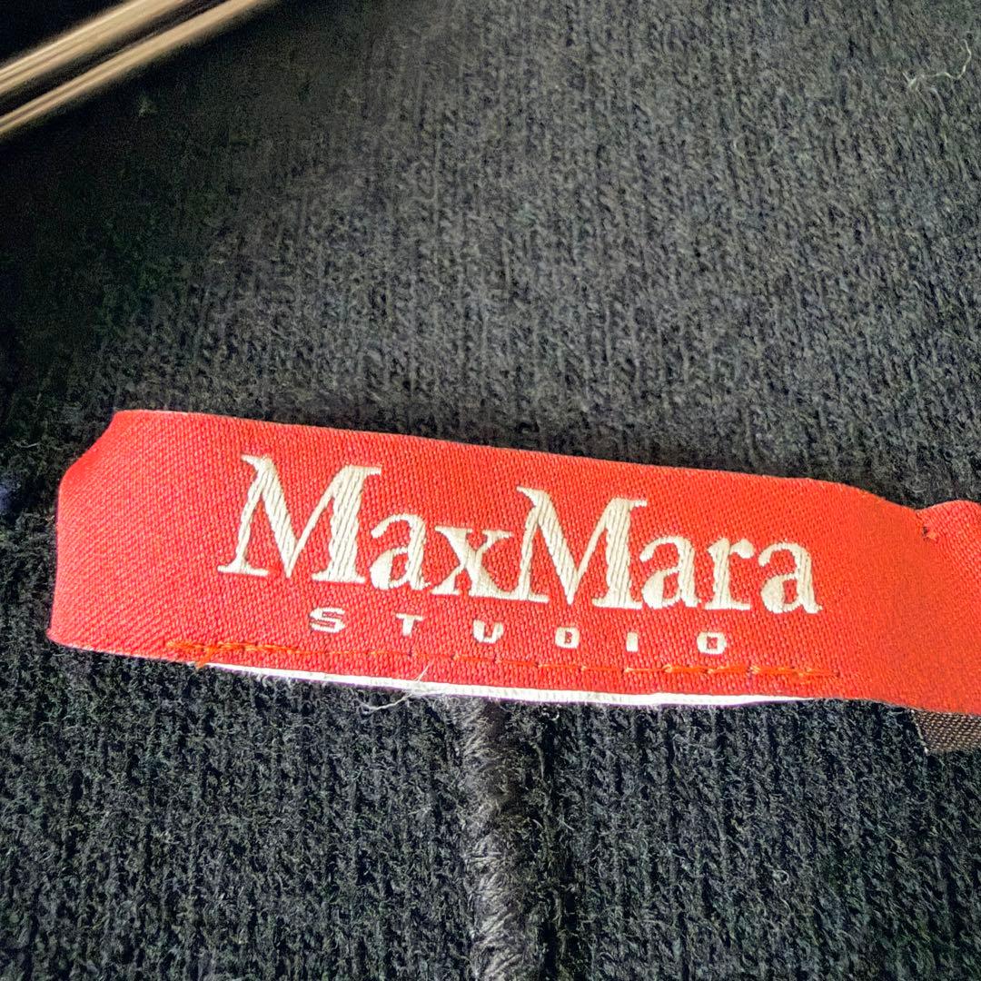 5519 マックスマーラステュディオ ガウンコート ブラック ロング丈 ウール