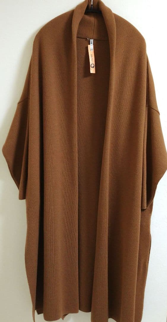 未使用に近い☆ドゥーズィエムクラス☆スムースニットガウンコート☆ウール100%
