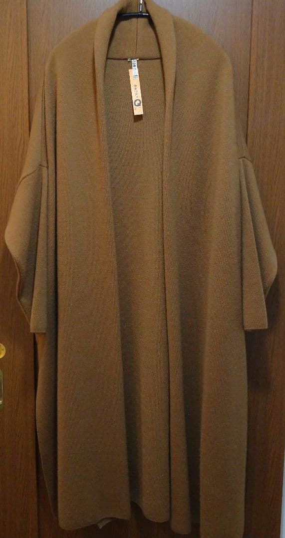 未使用に近い☆ドゥーズィエムクラス☆スムースニットガウンコート☆ウール100%