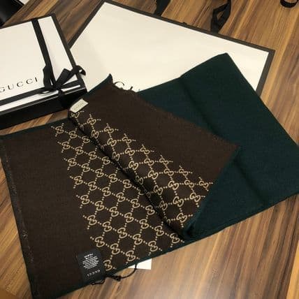 ❤新品❤GUCCI マフラー ストール ショール スカーフ❤グリーン&茶❤