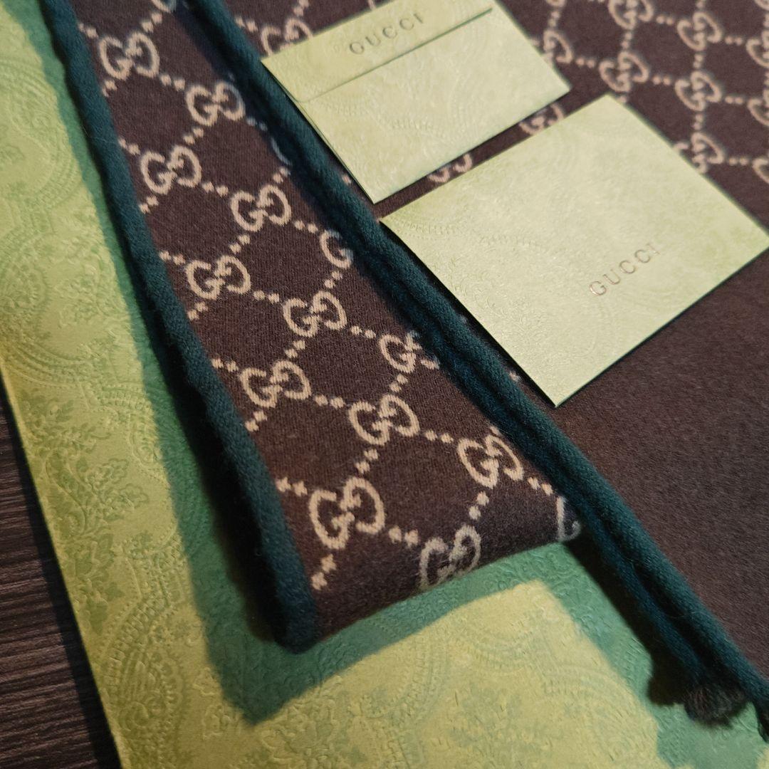 ❤新品❤GUCCI マフラー ストール ショール スカーフ❤グリーン&茶❤