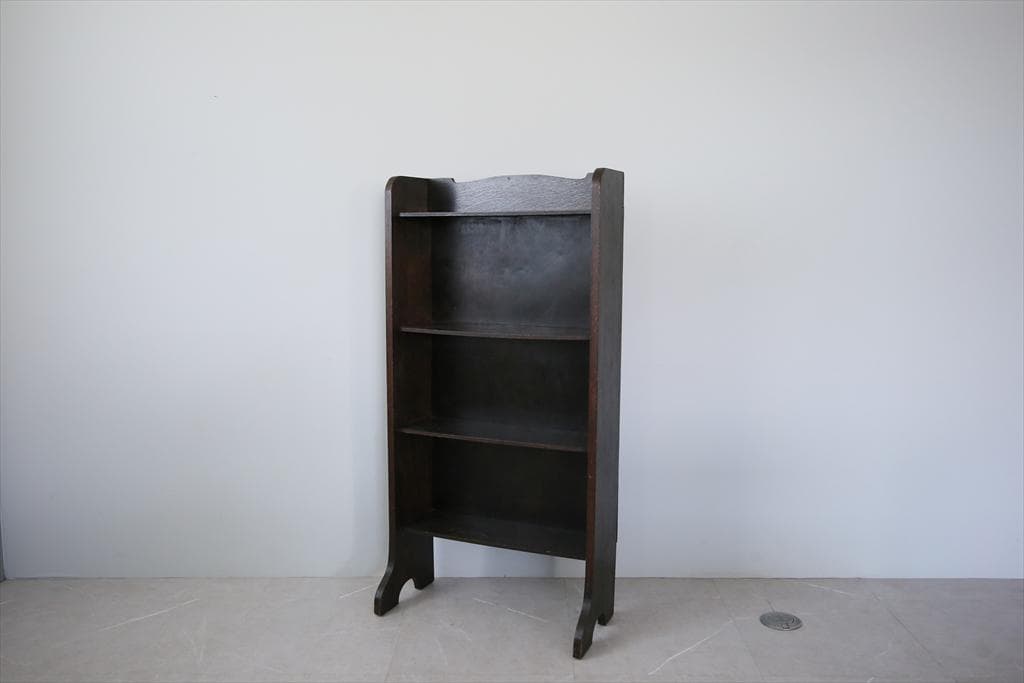 英国アンティーク木製ブックシェルフ/本棚/食器棚/飾り棚/ラック(89-105)