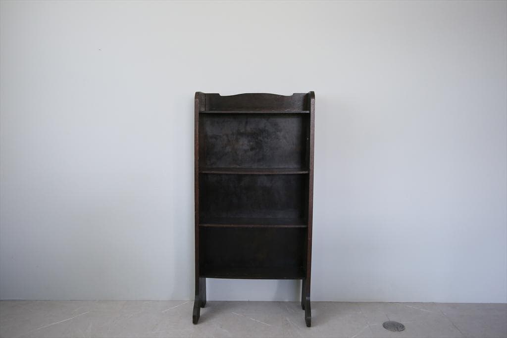 英国アンティーク木製ブックシェルフ/本棚/食器棚/飾り棚/ラック(89-105)