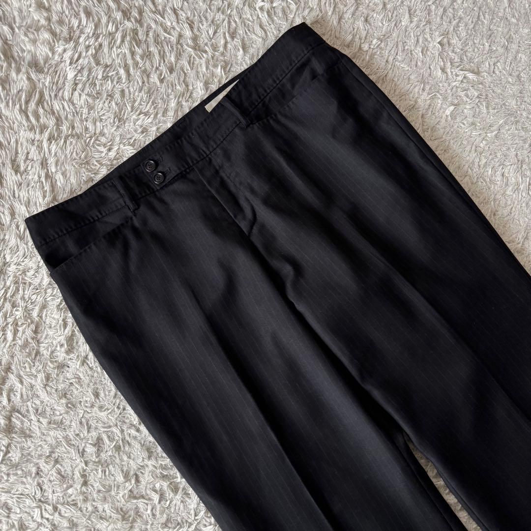 クミキョク セットアップ パンツスーツ ウール シルク ストライプ 大きいサイズ