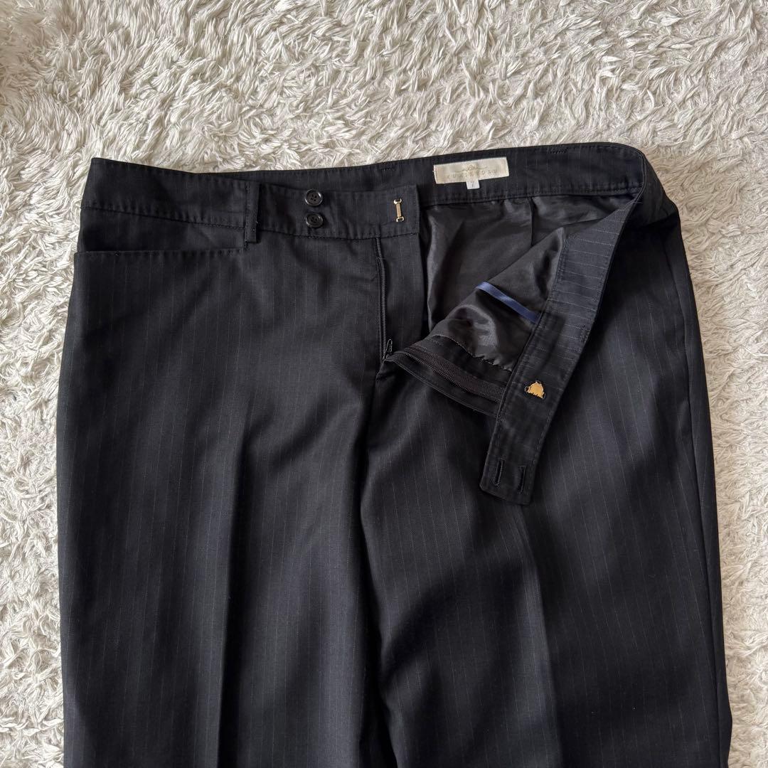 クミキョク セットアップ パンツスーツ ウール シルク ストライプ 大きいサイズ