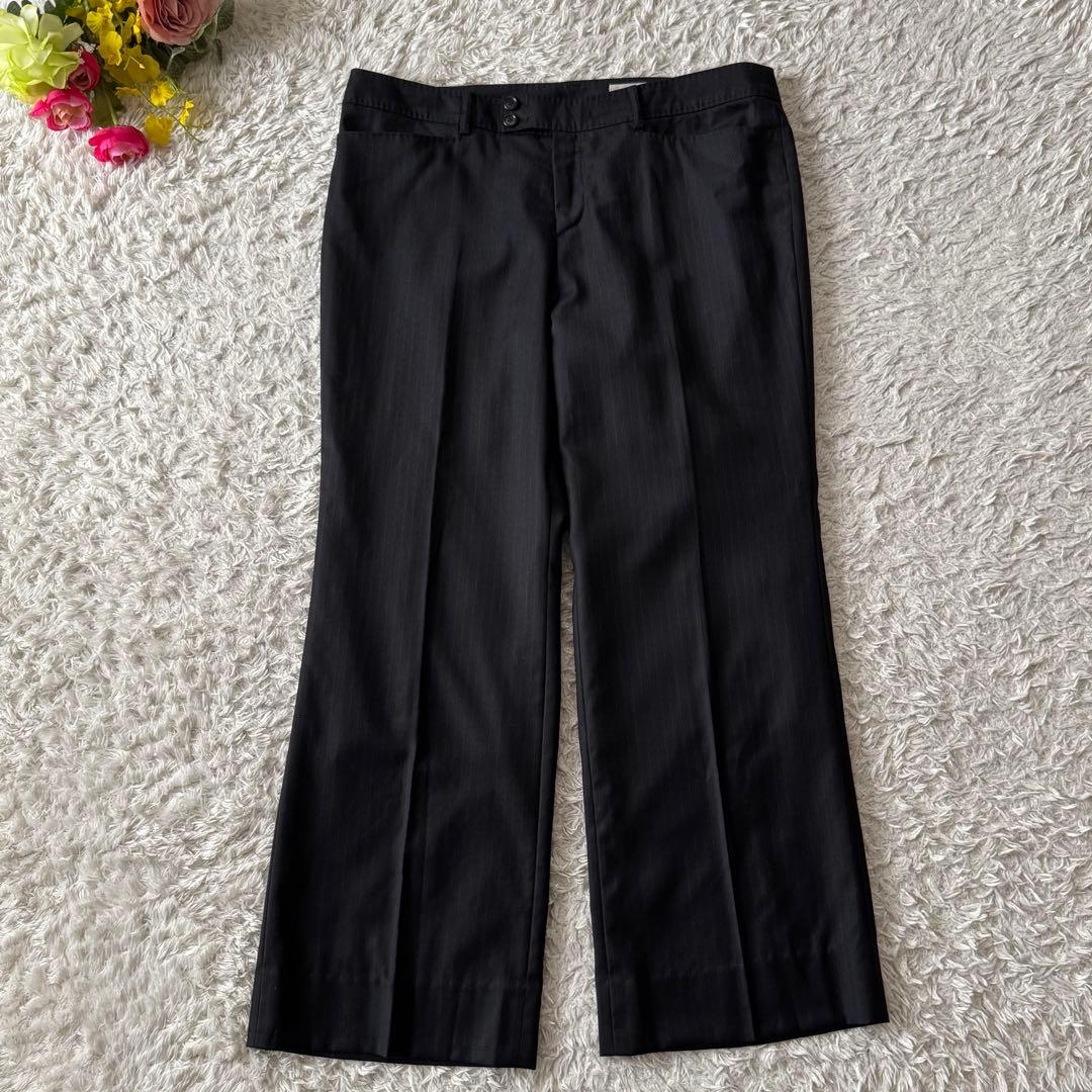 クミキョク セットアップ パンツスーツ ウール シルク ストライプ 大きいサイズ