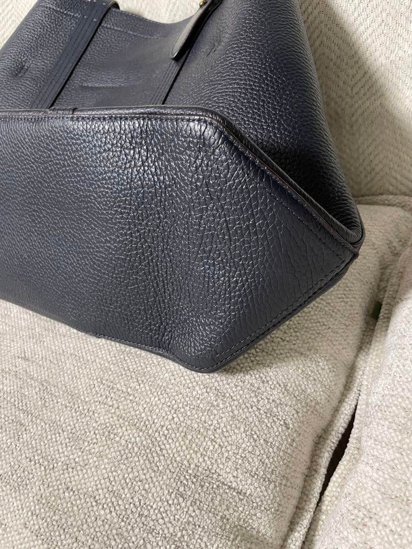 ネイビー レザー トートバッグ