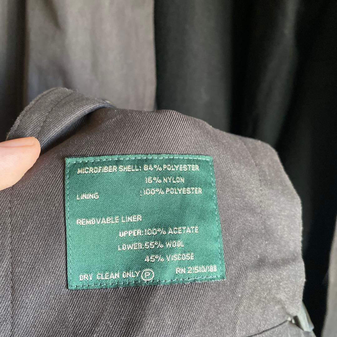 90s〜 Laure Ralph Lauren ステンカラーコート 墨黒 48L