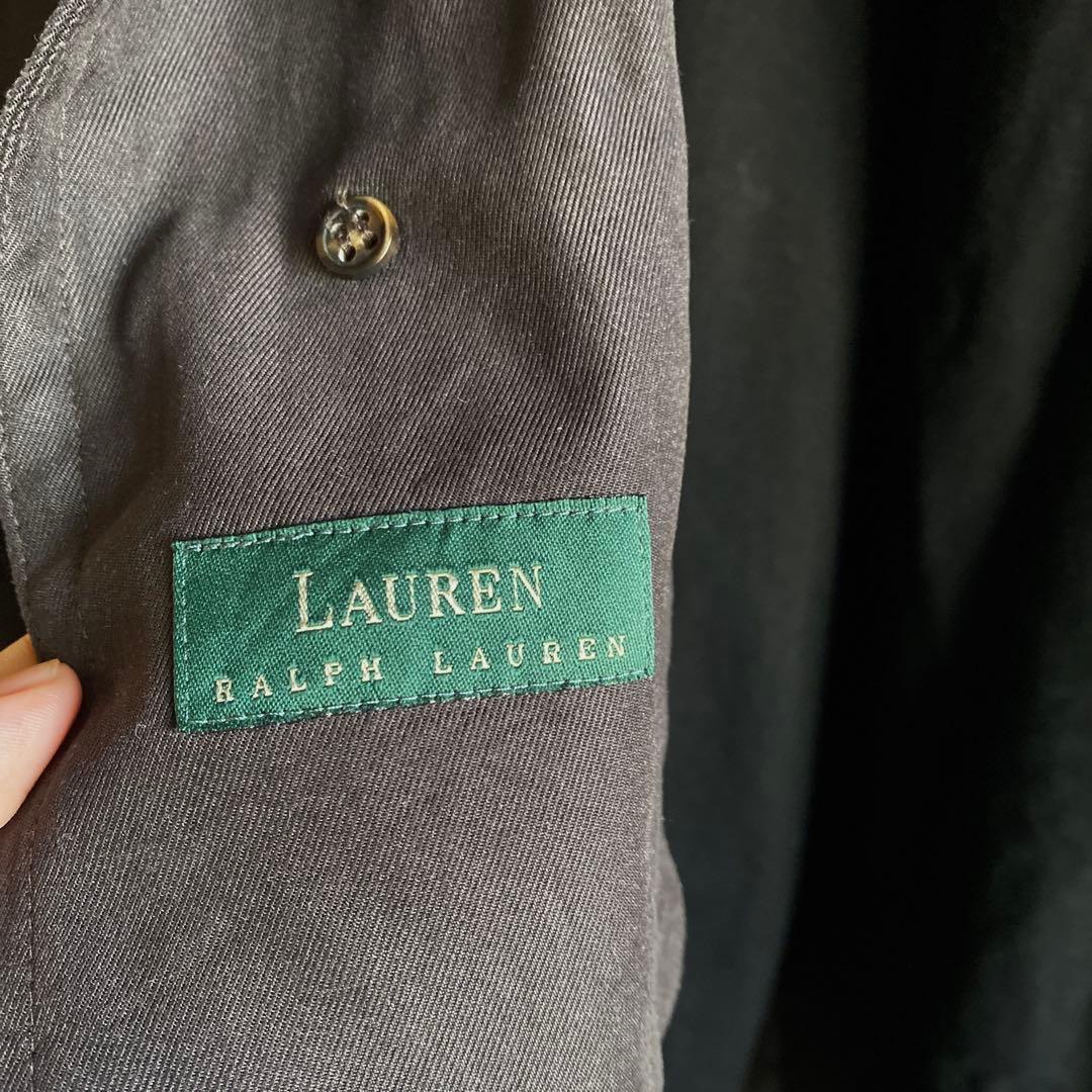 90s〜 Laure Ralph Lauren ステンカラーコート 墨黒 48L