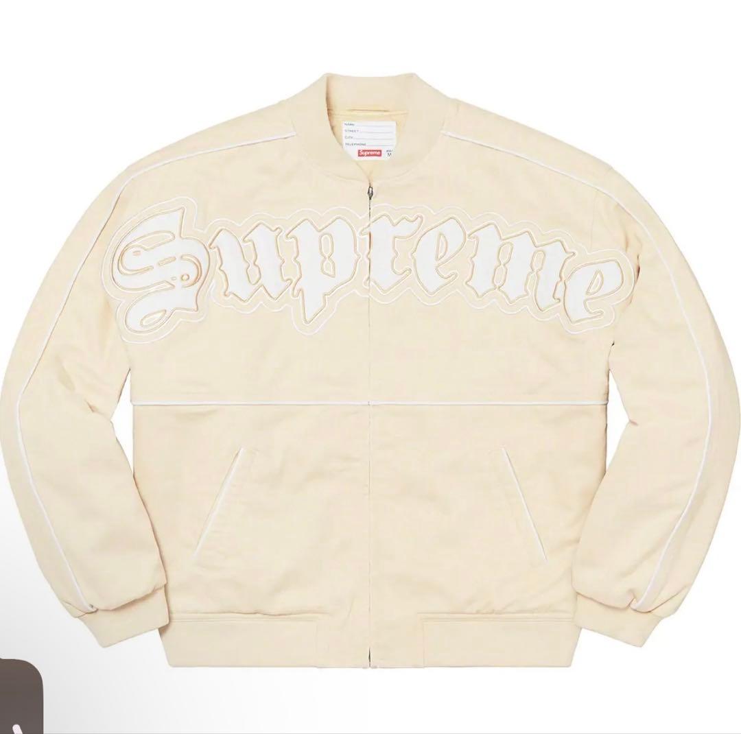 Supreme 刺繍ロゴ ベージュ ブルゾン