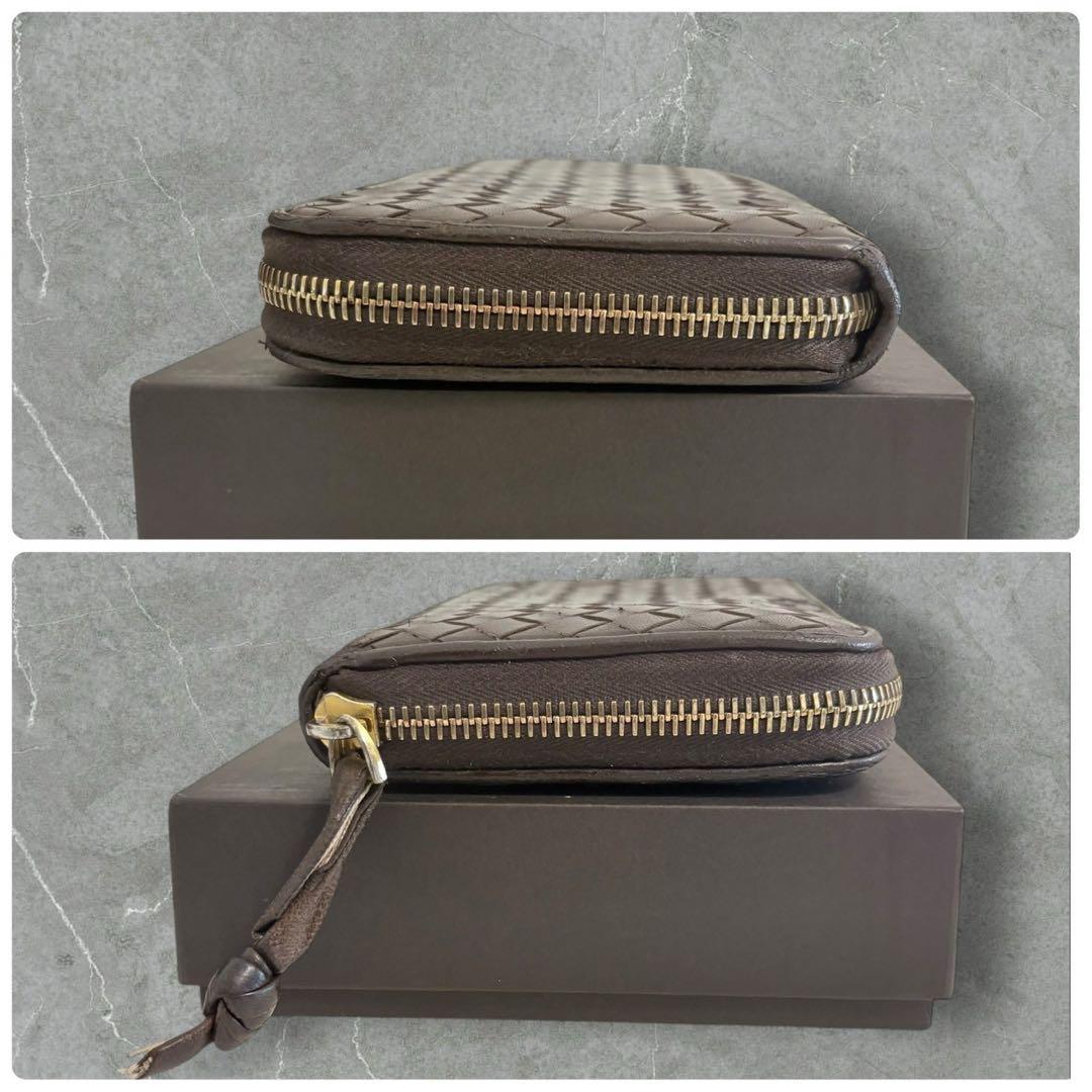 極美品‼️ ボッテガヴェネタ イントレチャート　長財布 ラウンドファスナー