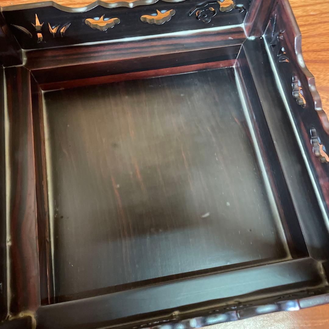 盆栽台 花台 飾り台 香炉台 花瓶台 サイドテーブル 木製 花梨材 アンティーク