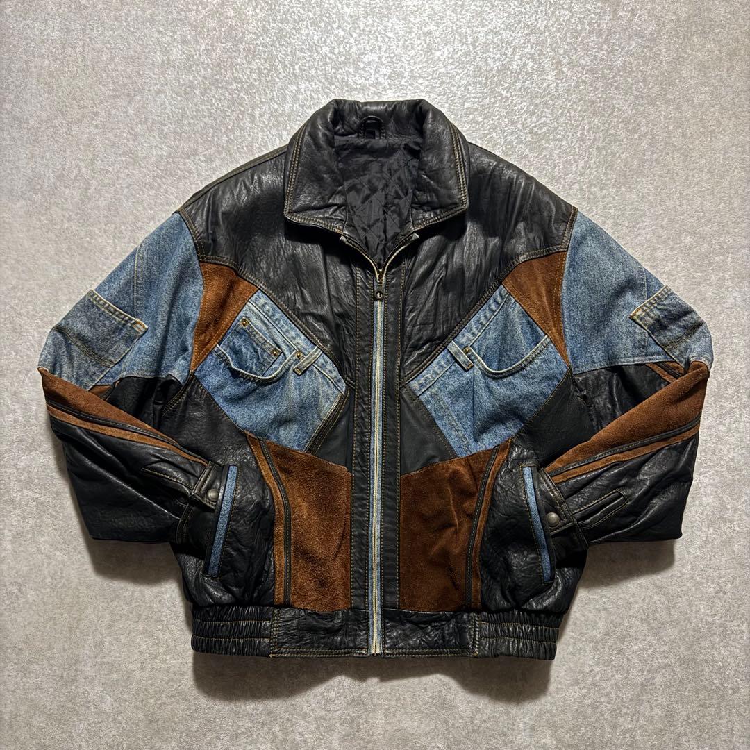 再構築 90s euro vintage leather jacket