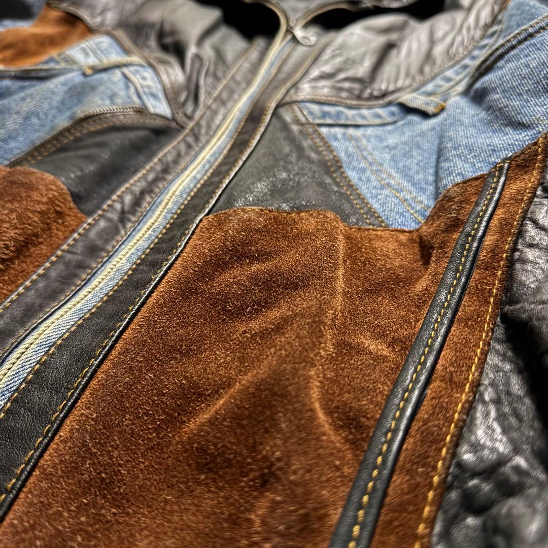 再構築 90s euro vintage leather jacket